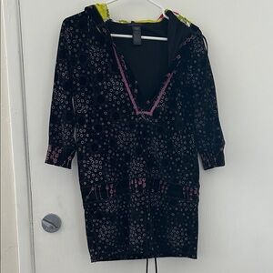 Custo Barcelona Black and Pink Patterned Jacket